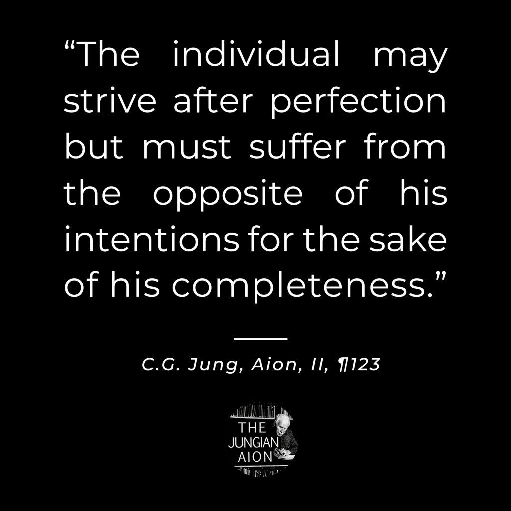 Quote by C.G. Jung on the struggle between perfection and completeness, emphasizing the journey towards wholeness.