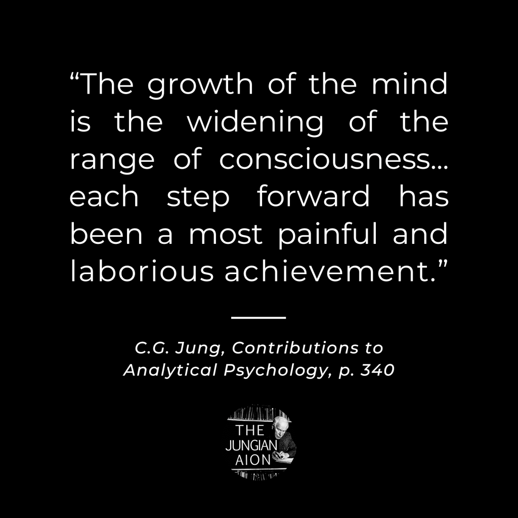 Quote by C.G. Jung on the growth of the mind and consciousness, with attribution and publication details.